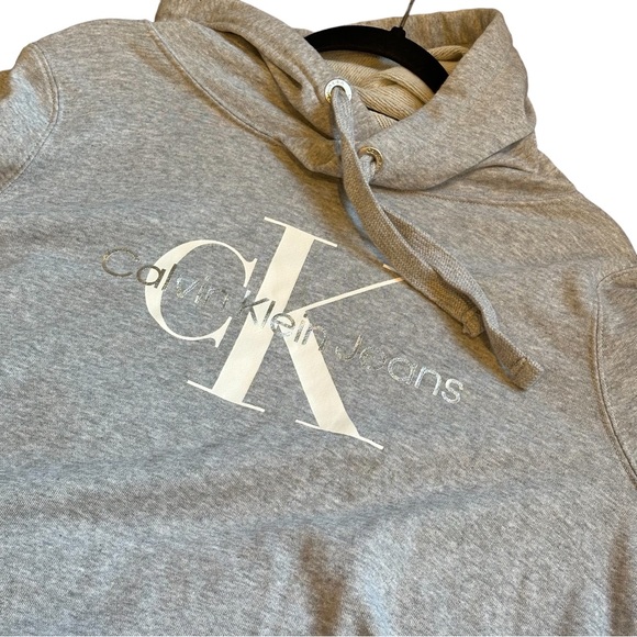 Calvin Klein Metallic Monogram Logo Sweatshirt Dress - Picture 2 of 6